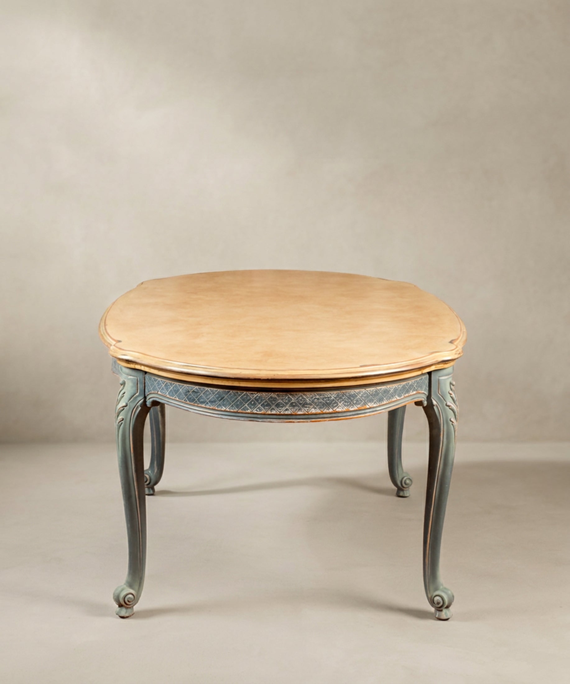 Mesa de Comedor Extensible Ovalada | Luis XV Provenzal Decapada en Azul
