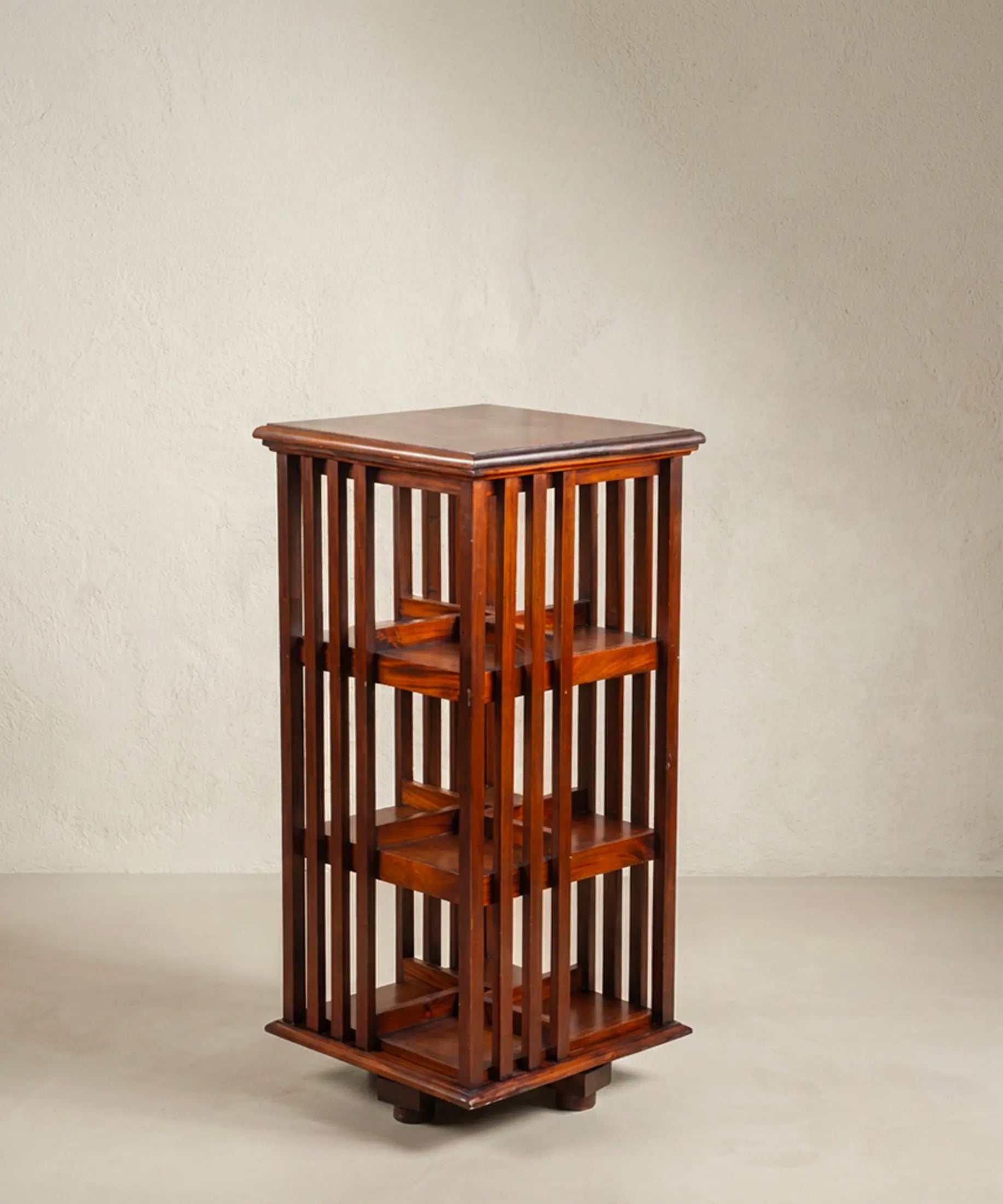 Librero Giratorio de Madera Maciza | Estilo Clásico Inglés