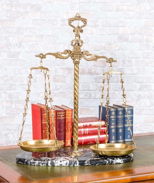 Scales of Justice Vintage Brass Justice Scale Candle Holder