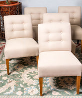 Conjunto de 4 sillas de lino diseño vintage - Antique arte y decoracion