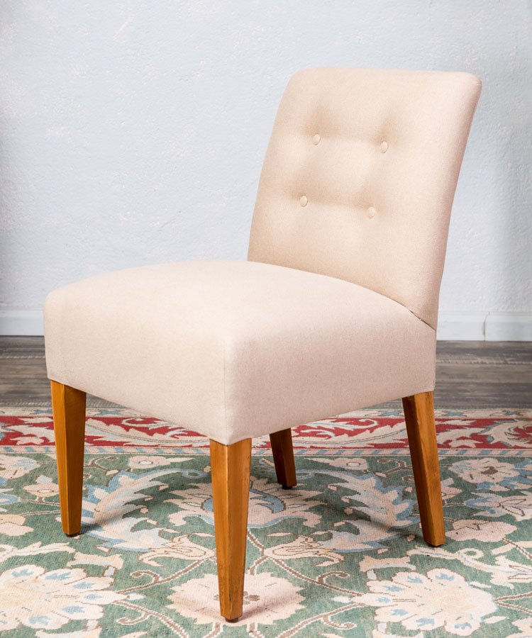 Conjunto de 4 sillas de lino diseño vintage - Antique arte y decoracion