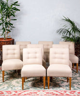 Conjunto de 4 sillas de lino diseño vintage - Antique arte y decoracion