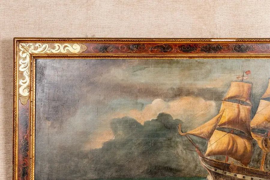 Cuadro naval francés antiguo - Antique arte y decoracion