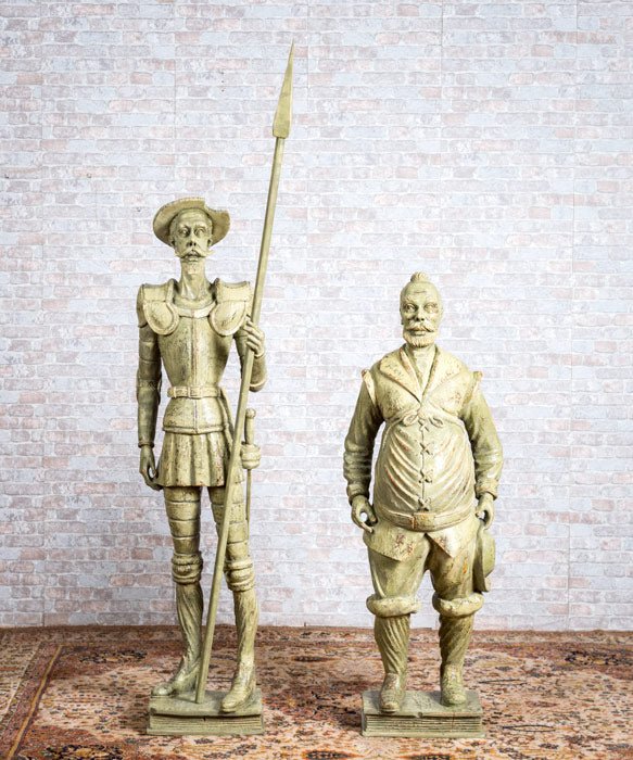 Esculturas de madera Quijote y Sancho - Antique arte y decoracion