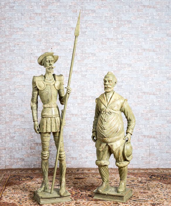 Esculturas de madera Quijote y Sancho - Antique arte y decoracion