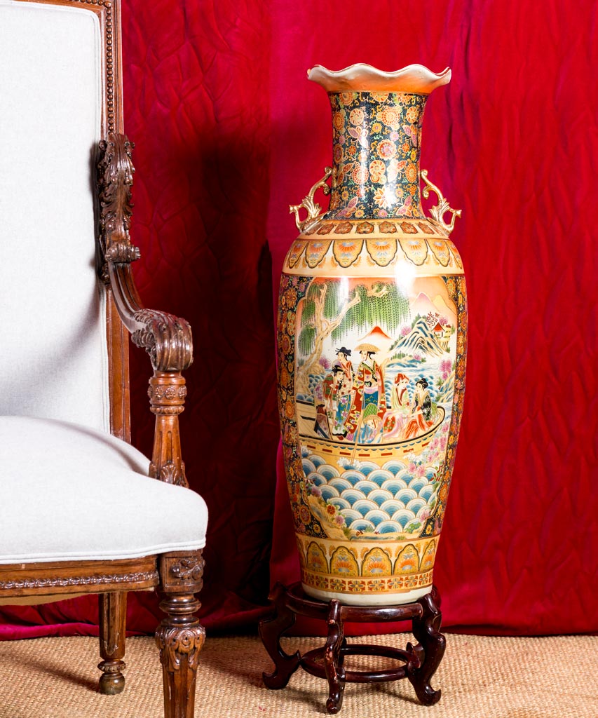 Jarrón chino pintado - Antique arte y decoracion