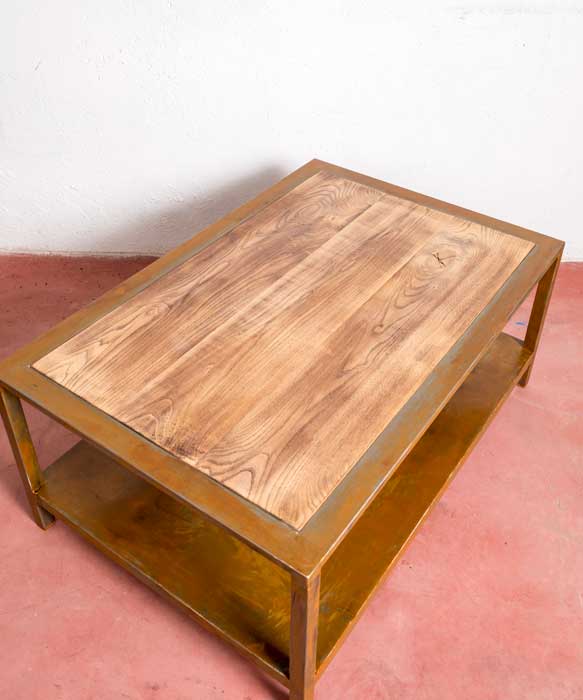 Mesa baja industrial restaurada Ferre - Antique arte y decoracion