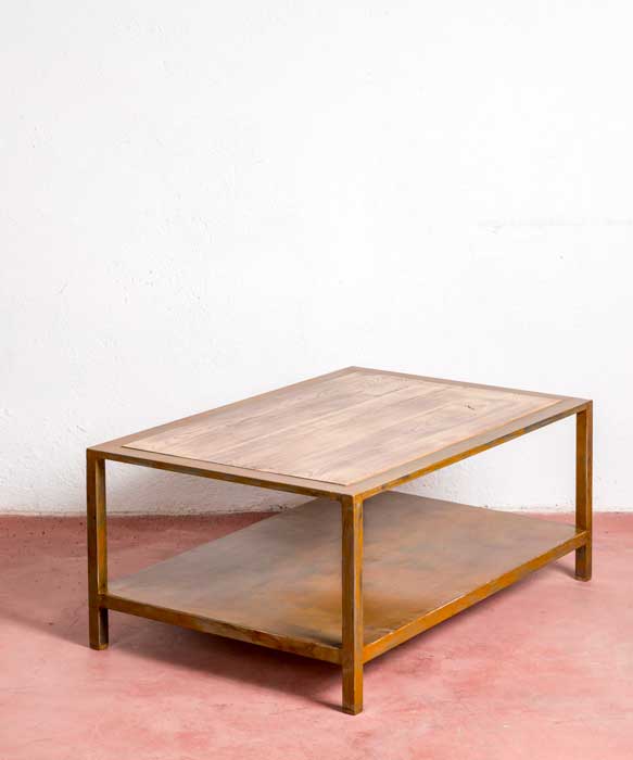 Mesa baja industrial restaurada Ferre - Antique arte y decoracion