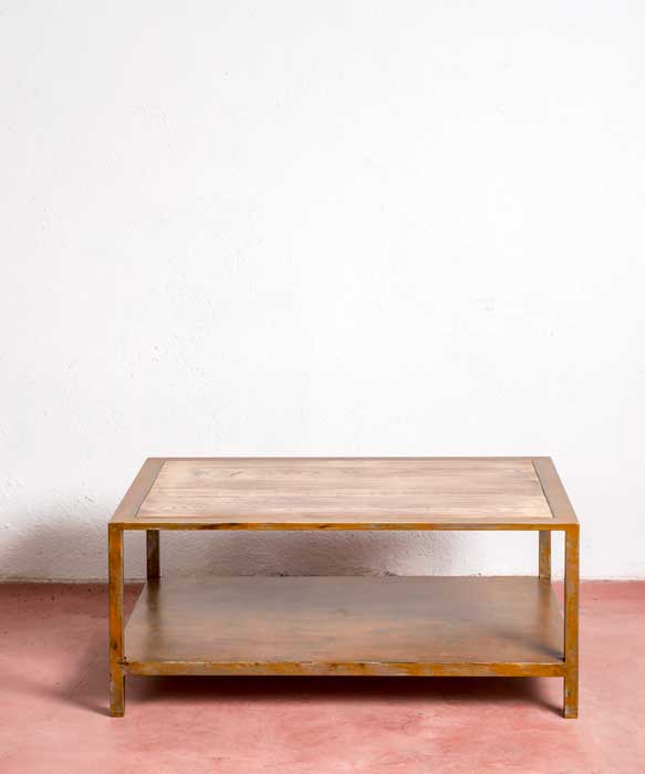 Mesa baja industrial restaurada Ferre - Antique arte y decoracion
