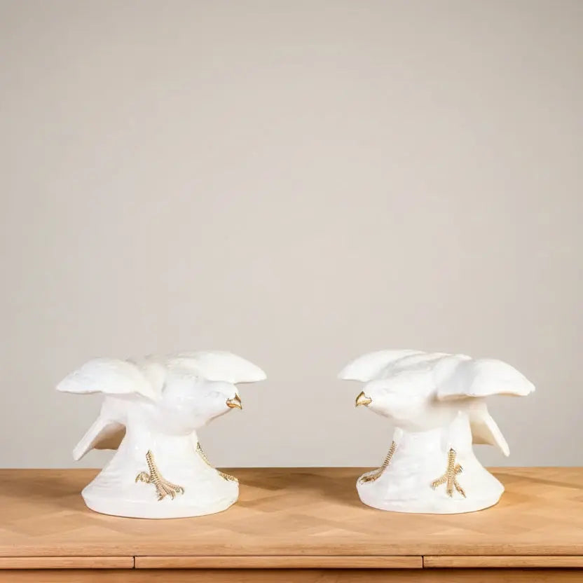 Pareja de águilas de cerámica - Antique arte y decoracion