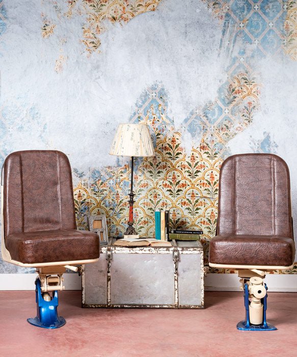 Pareja de sillones de maquinista de tren antiguos - Antique arte y decoracion