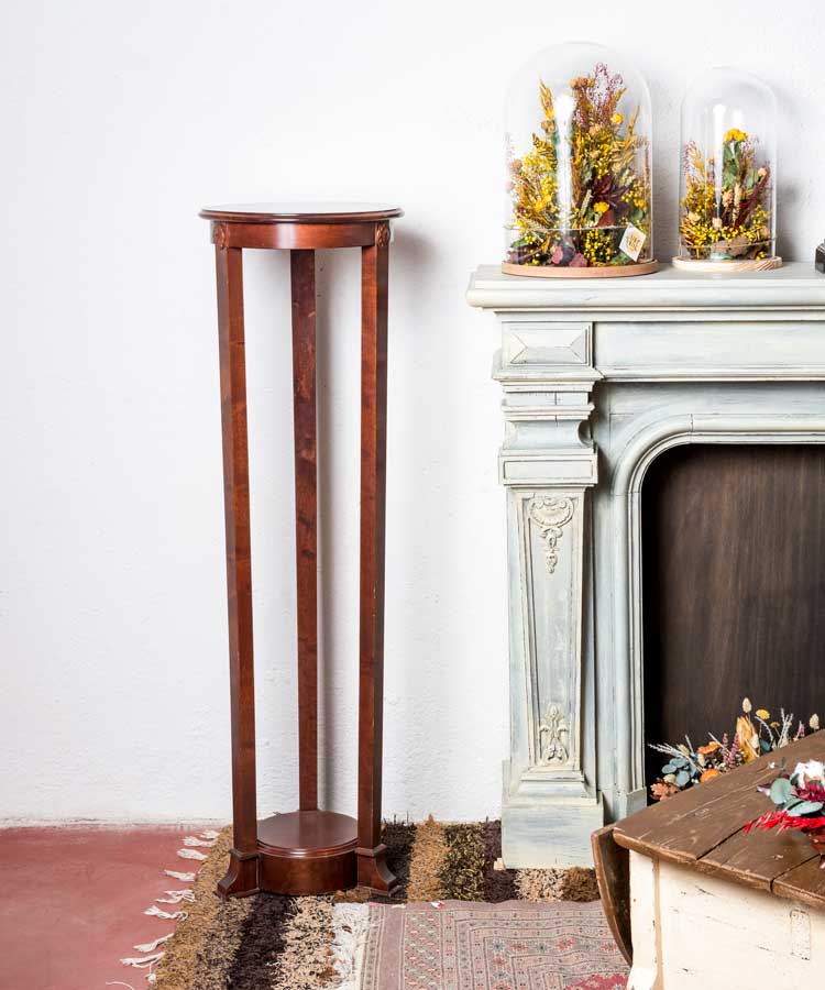 Pedestal antiguo de madera de caoba - Antique arte y decoracion