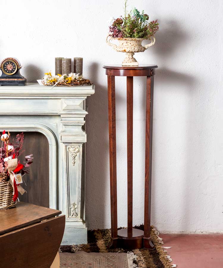 Pedestal antiguo de madera de caoba - Antique arte y decoracion