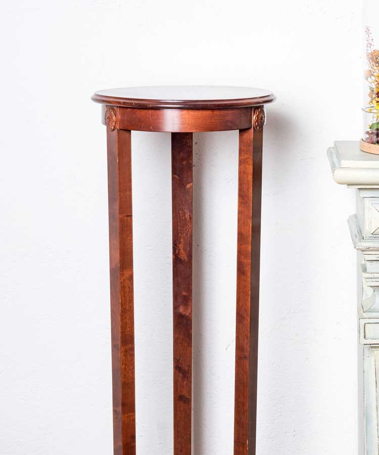 Pedestal antiguo de madera de caoba - Antique arte y decoracion