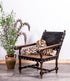Sillón antiguo de madera y cuero - Antique arte y decoracion