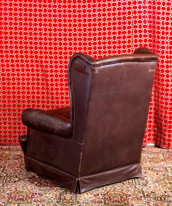 Sillón inglés antiguo de piel - Antique arte y decoracion
