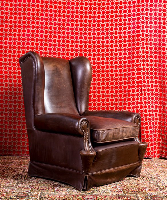 Sillón inglés antiguo de piel - Antique arte y decoracion