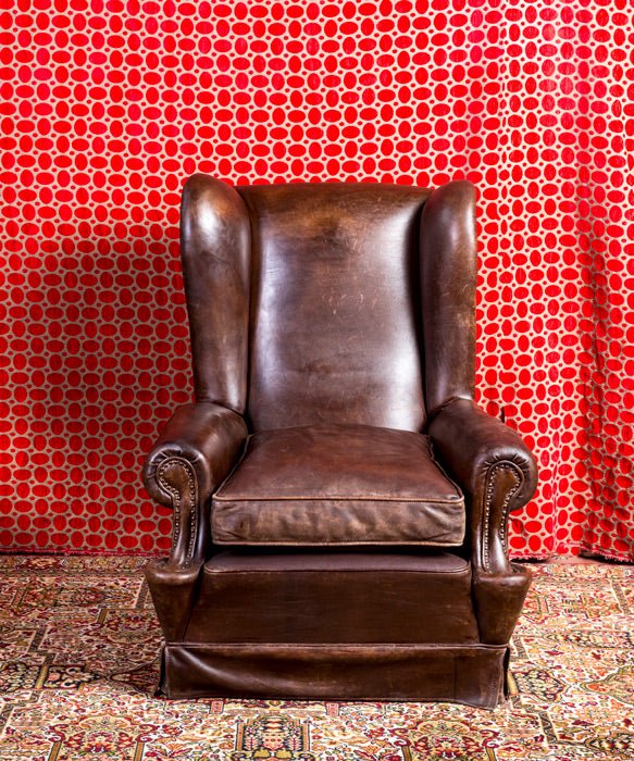 Sillón inglés antiguo de piel - Antique arte y decoracion