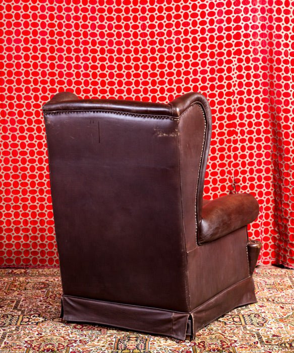 Sillón inglés antiguo de piel - Antique arte y decoracion