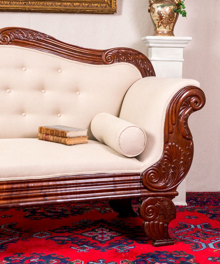 Sofá isabelino antiguo de caoba - Antique arte y decoracion