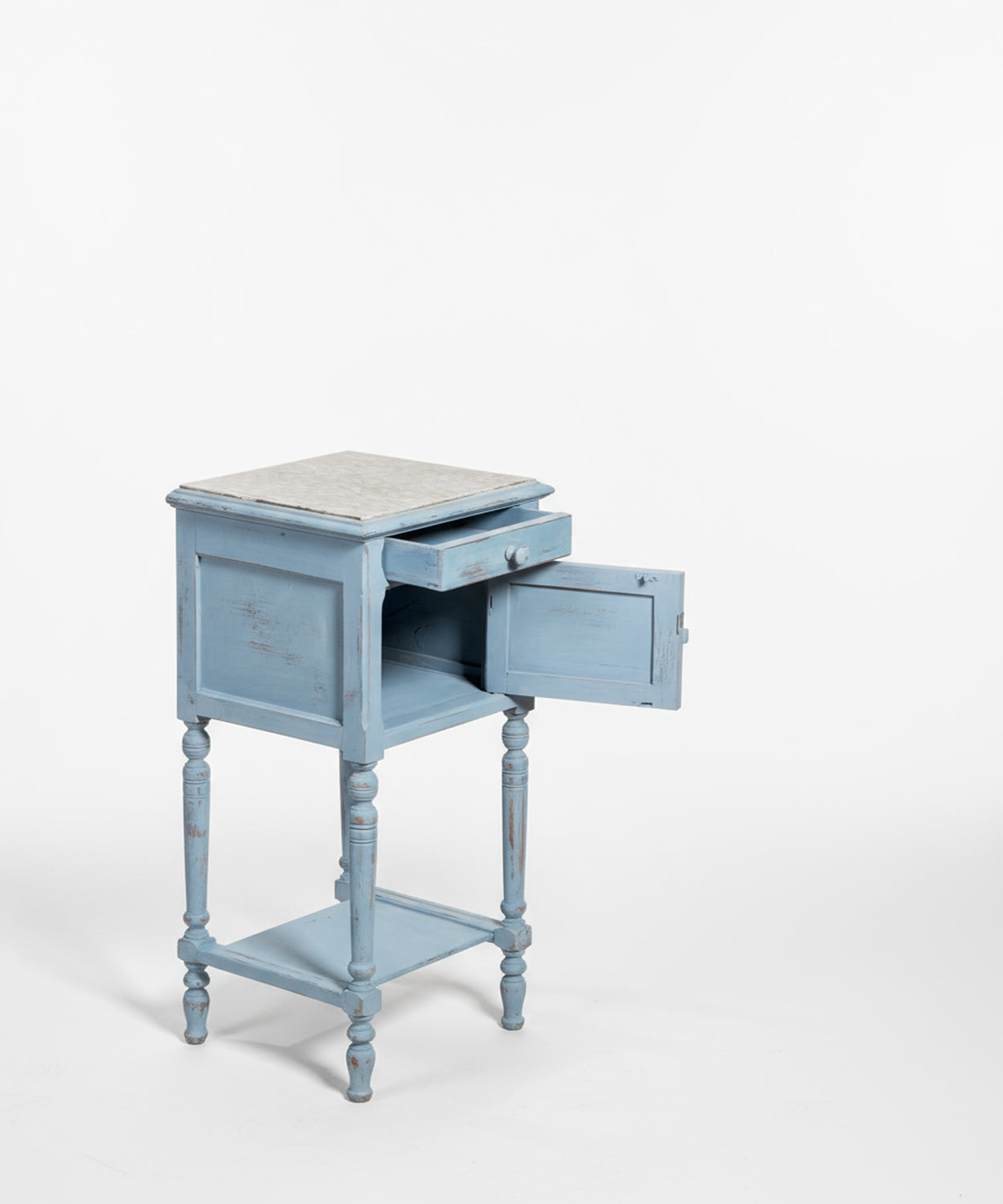 Mesita de Noche Francesa Ciel con Tapa de Mármol