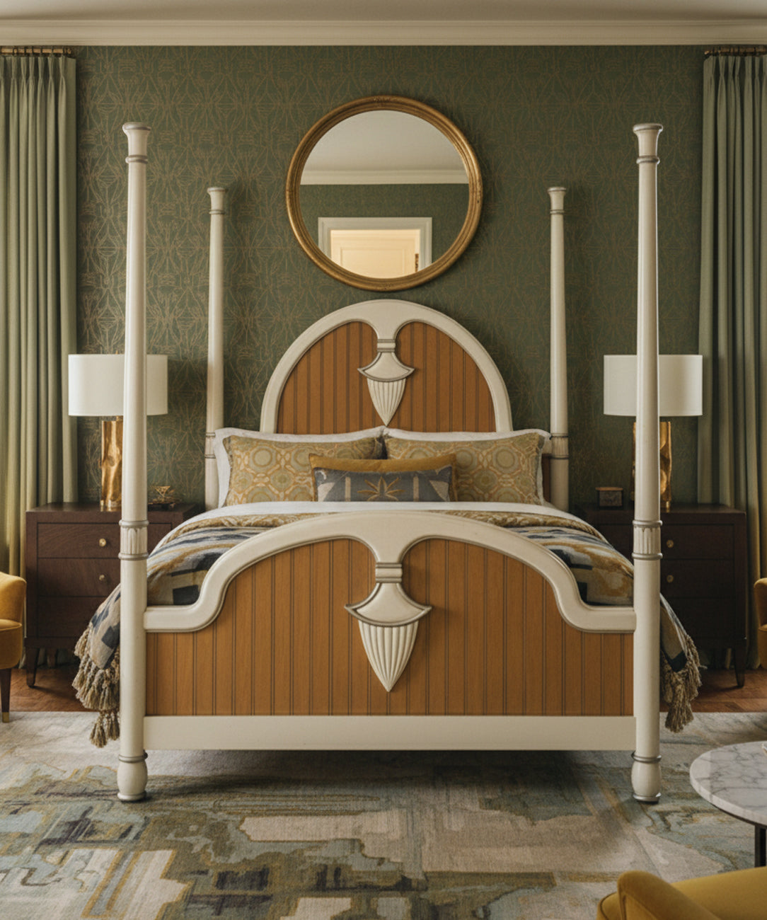 Cama con cuatro columnas