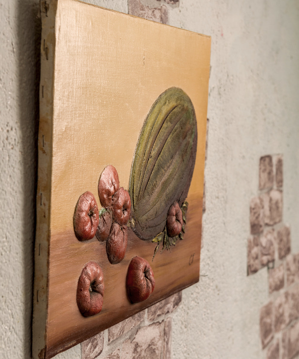 Pareja de bodegones en relieve