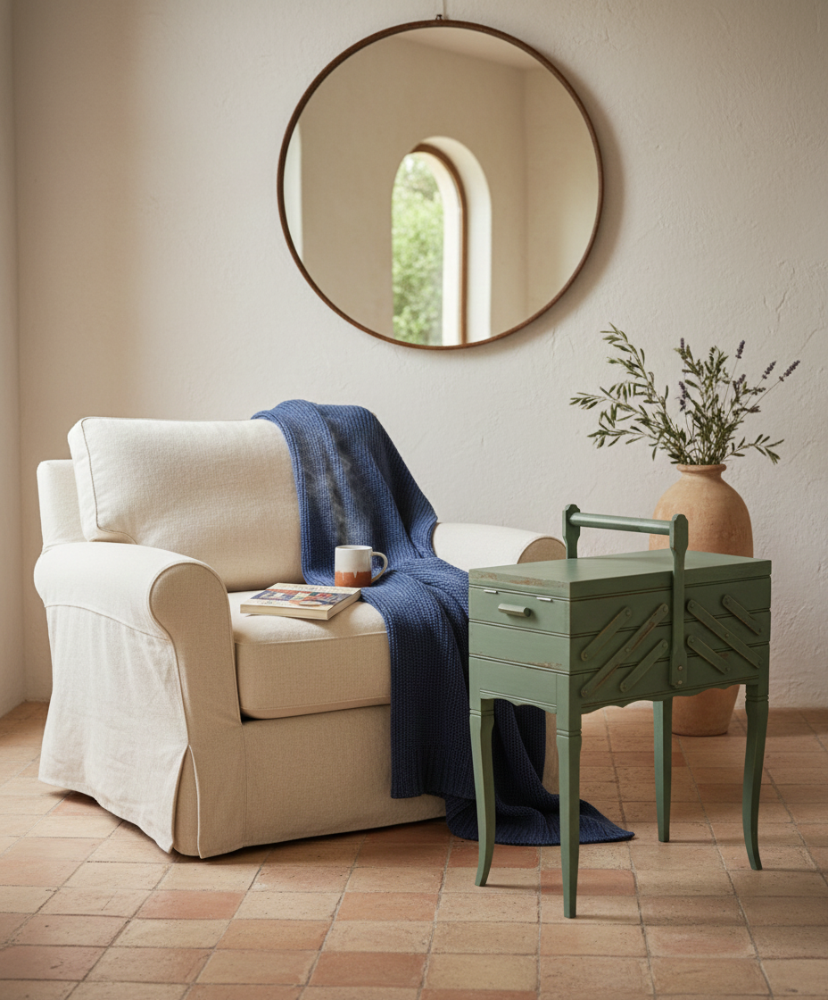 Costurero vintage de madera