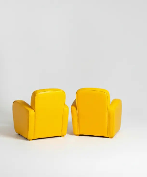 pareja de sillones infantiles amarillos trasera
