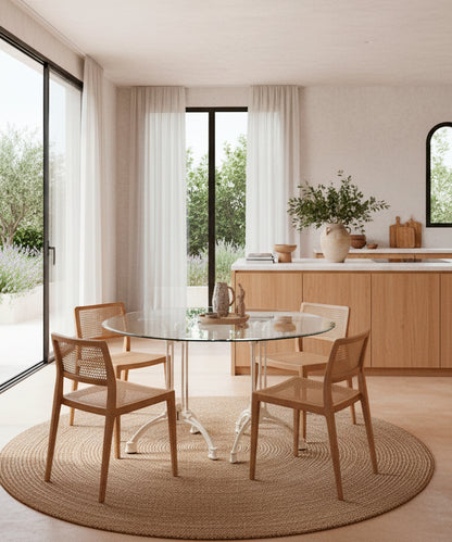 Las Vistillas round glass table