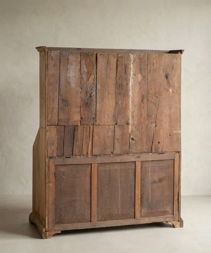 Vista trasera buró siglo XVIII con tablas de madera maciza original — Antique Arte y Decoración