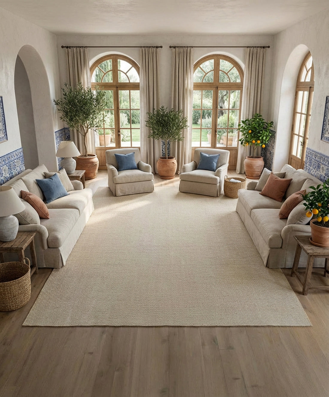 Alfombra de sisal de gran tamaño