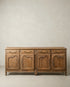 Aparador enfilade francés de cuatro puertas en madera lavada natural estilo provenzal.