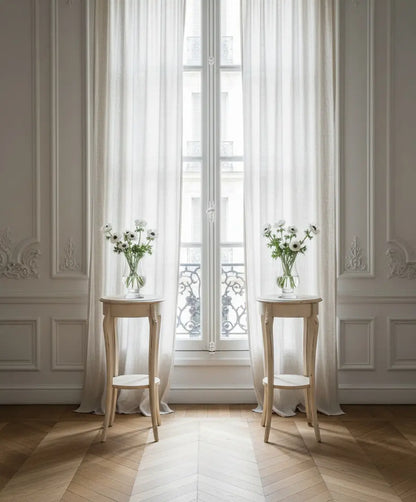 Pedestal peana estilo francés en decapé beige