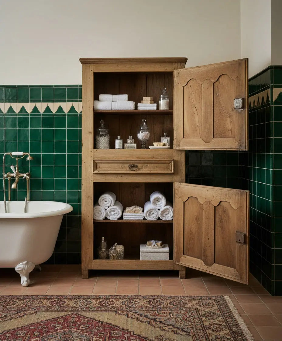 Armario antiguo rústico de roble lavado estilo provenzal (S. XVIII)