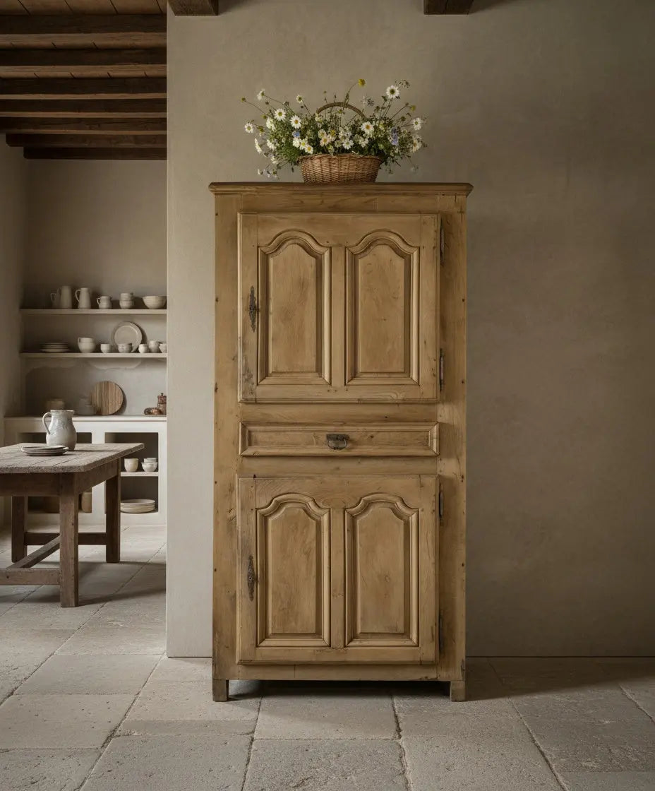 Armario antiguo rústico de roble lavado estilo provenzal (S. XVIII)