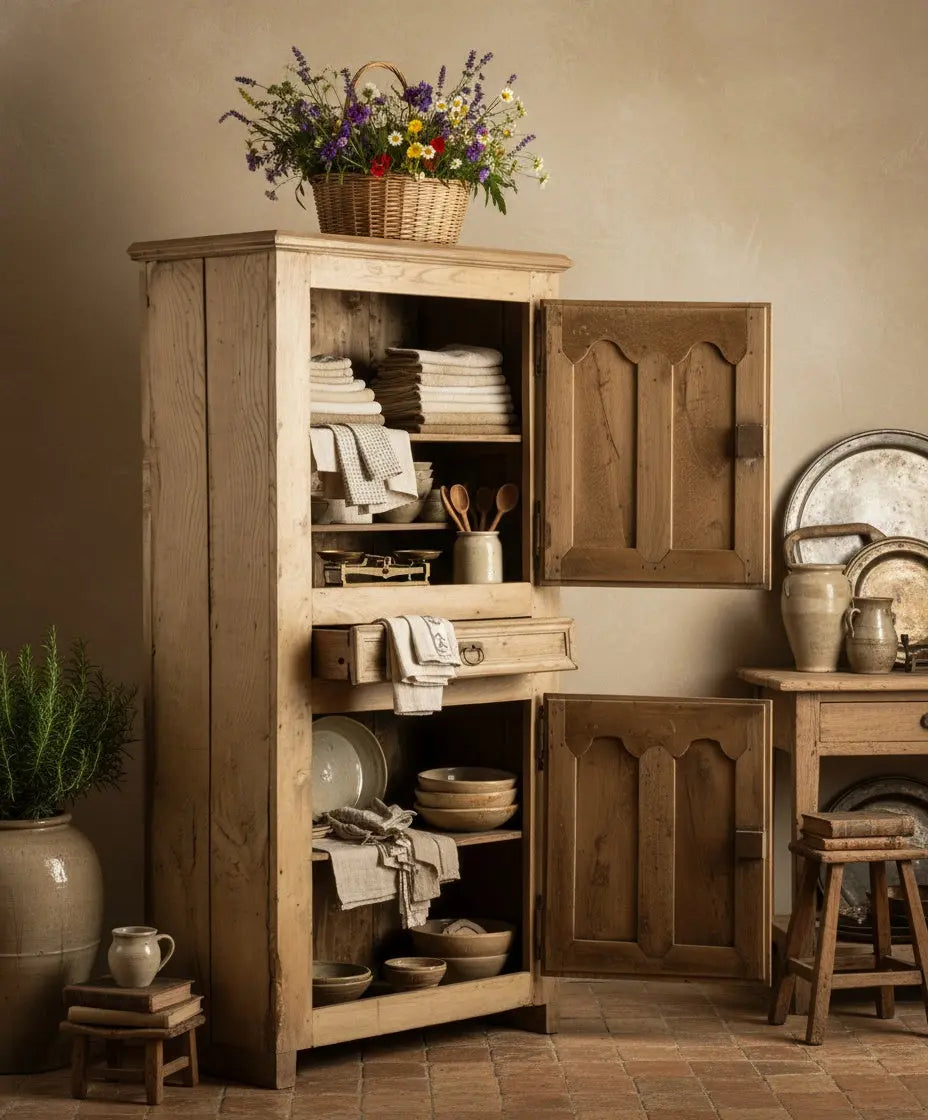 Armario antiguo rústico de roble lavado estilo provenzal (S. XVIII)