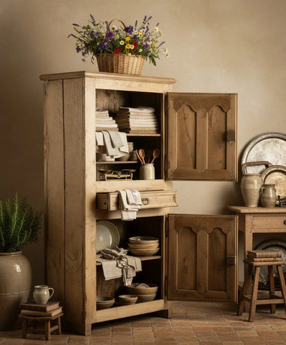 Armario antiguo rústico de roble lavado estilo provenzal (S. XVIII)