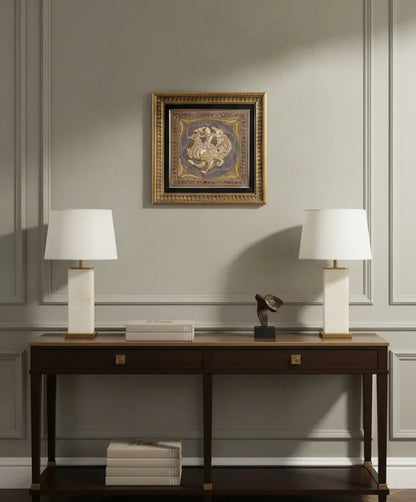 Cuadro tapiz oriental estilo kalaga en alto relieve