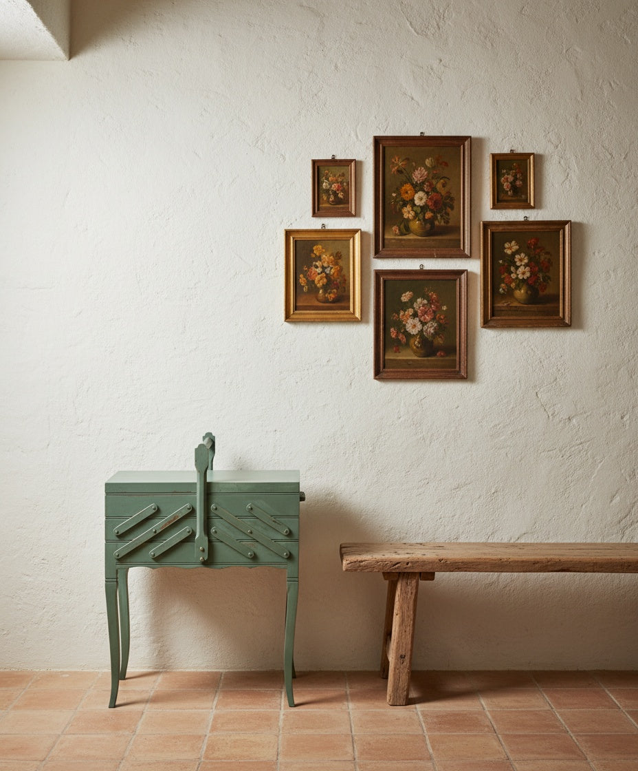 Costurero vintage de madera