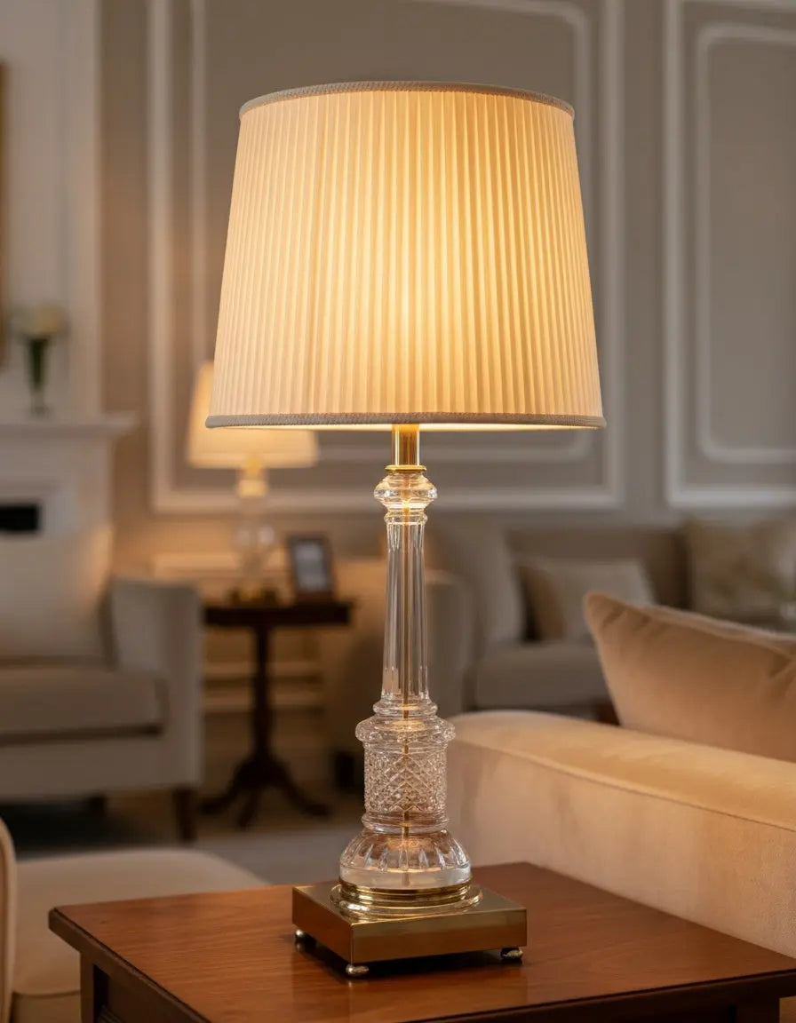 Lámpara de sobremesa con base de cristal Antique arte y decoracion