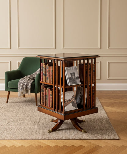 Mesa de biblioteca giratoria estilo eduardiano