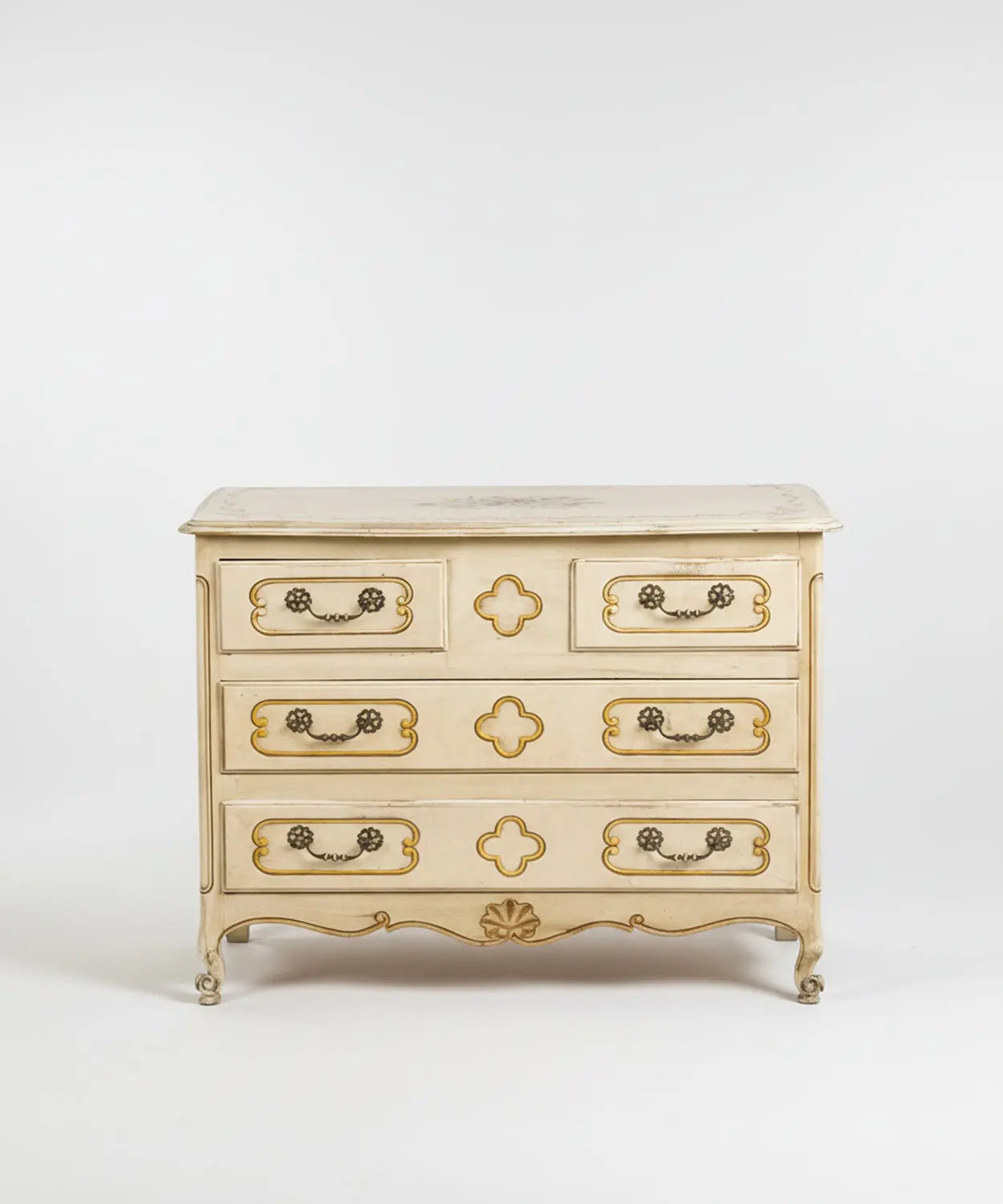 Cómoda vintage con pinturas de flores Antique arte y decoracion