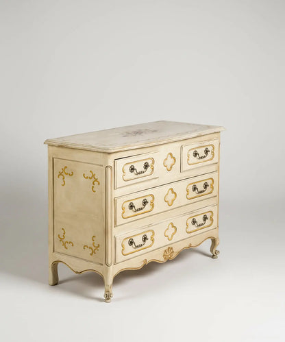 Cómoda vintage con pinturas de flores Antique arte y decoracion