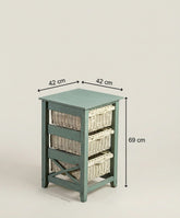 Esquema de dimensiones del mueble: 42 cm ancho, 42 cm fondo y 69 cm alto