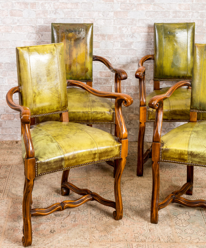 Antique set of gaming table and chairs