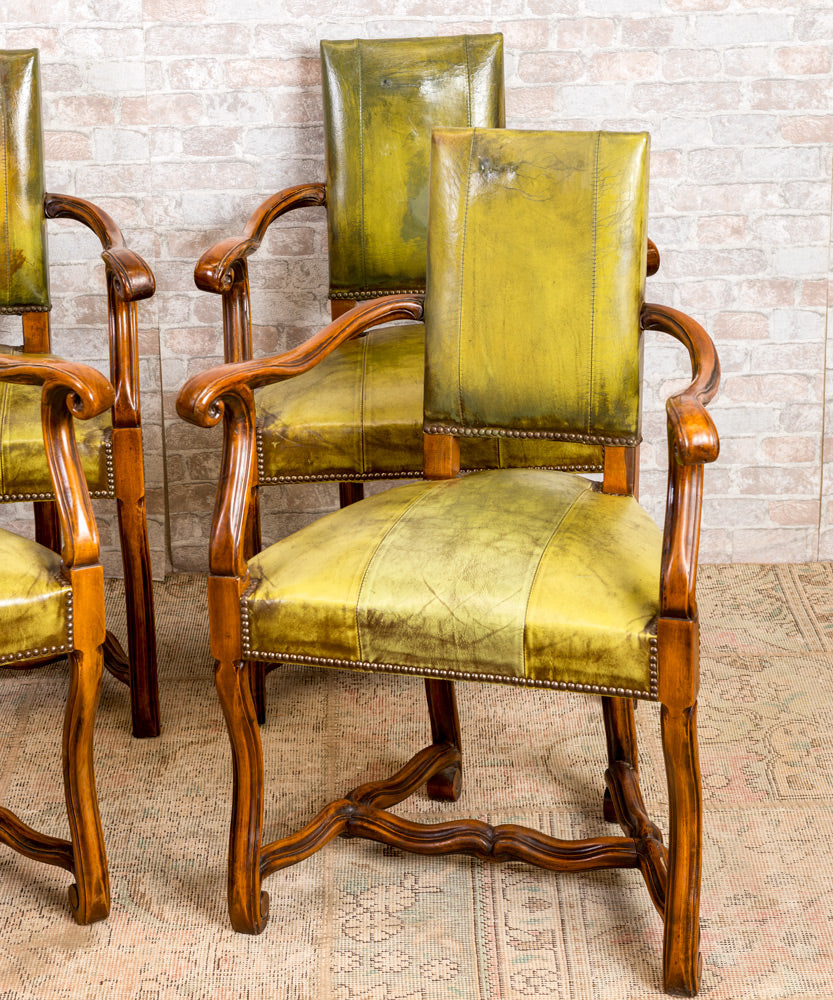 Antique set of gaming table and chairs