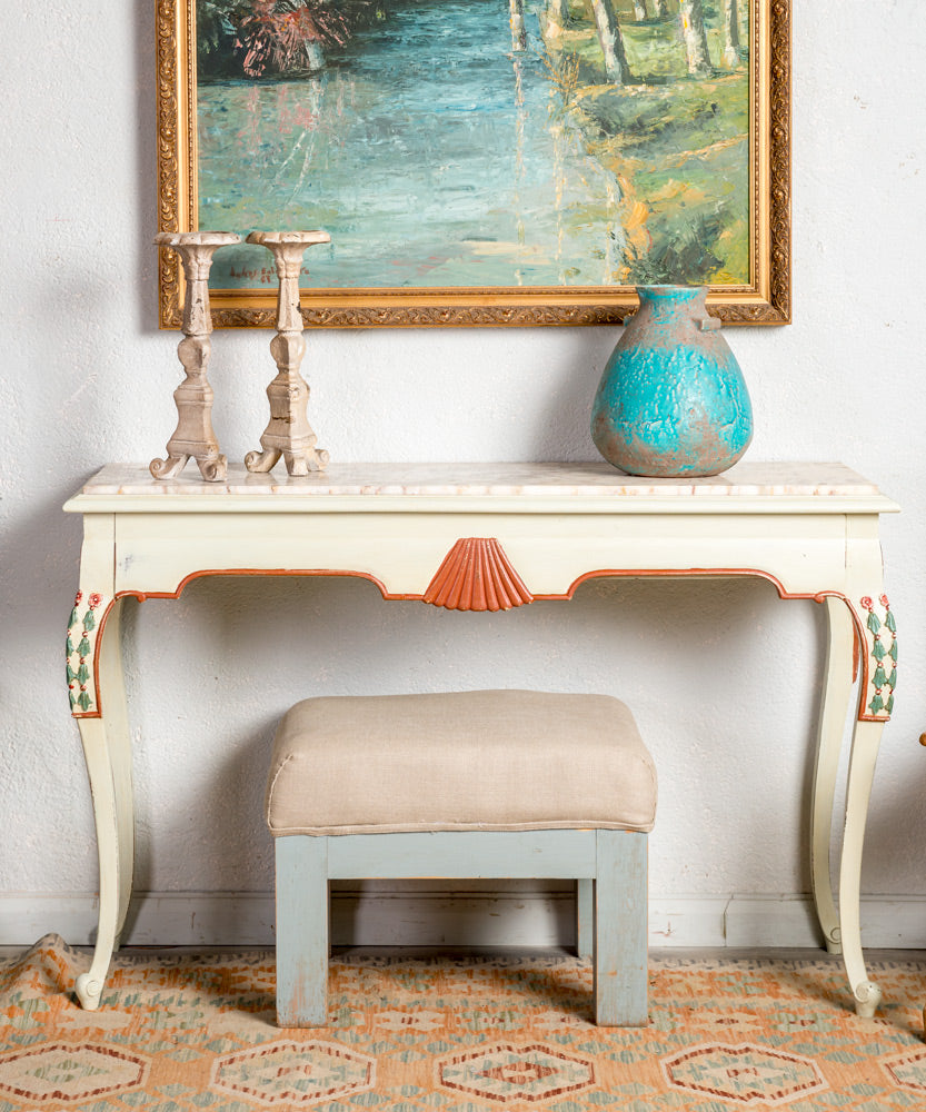 Antique console with Vittoria marble