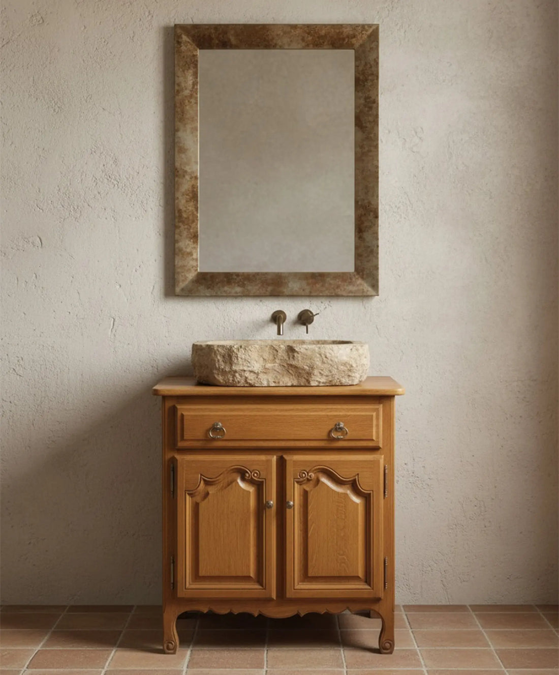 Mueble Auxiliar Vintage de Roble | Estilo Provenzal Luis XV