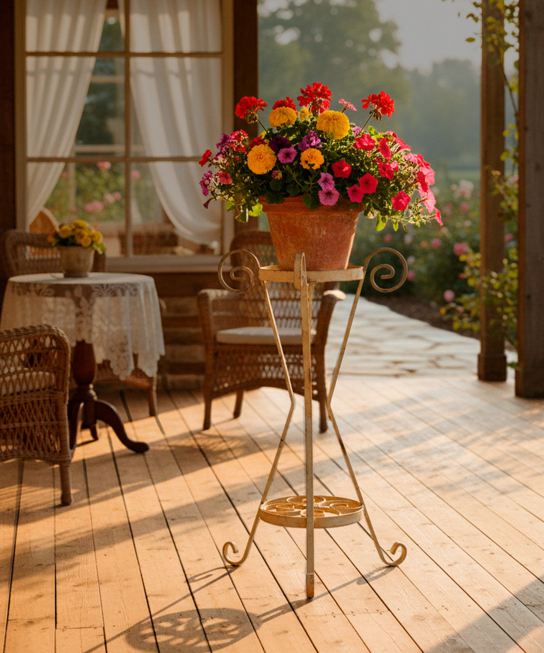 Jardinera de hierro forjado